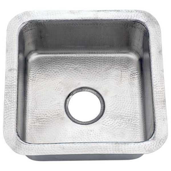 Nantucket Sinks SQRS-7MF 16.5 Inch Square Hammered Satin Matte Finish Stainless 