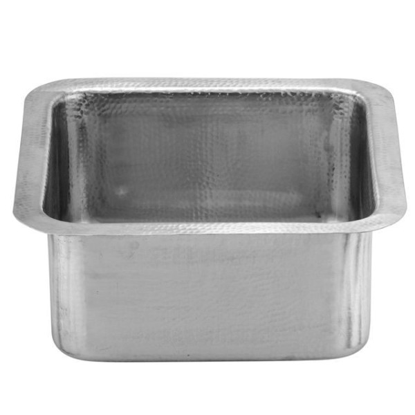 Nantucket Sinks SQRS-7MF 16.5 Inch Square Hammered Satin Matte Finish Stainless 