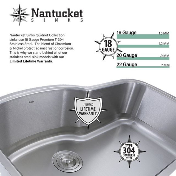 Nantucket Sinks SQRS-7MF 16.5 Inch Square Hammered Satin Matte Finish Stainless 