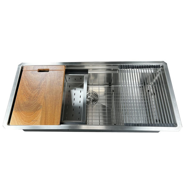 Nantucket SR-PS-4220-16 Single Bowl Undermount Stainless Steel Kitchen Sink