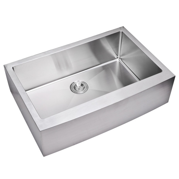Water Creation SS-AS-3322B Single Bowl Hand Made Apron Front Kitchen Sink 