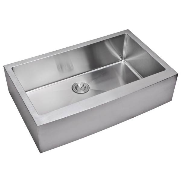 Water Creation SS-AS-3622B Single Bowl Hand Made Apron Front Kitchen Sink 