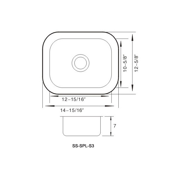 Lenova SS-SPL-S3 Stainless Steel Sink 18 Gauge Single Bowl Undermount