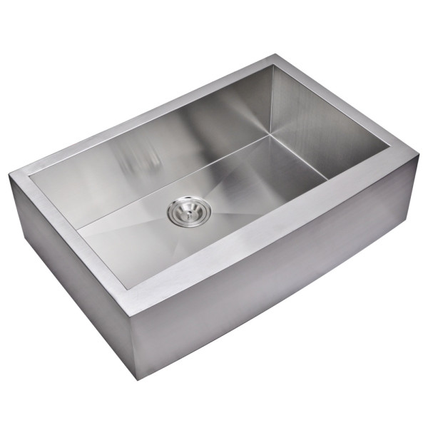 Water Creation SSS-AS-3322A Single Bowl Hand Made Apron Front Kitchen Sink
