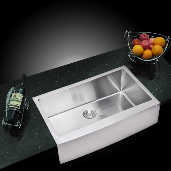 Water Creation SSS-AS-3622B Stainless Steel Handmade Farmhouse Kitchen Sink