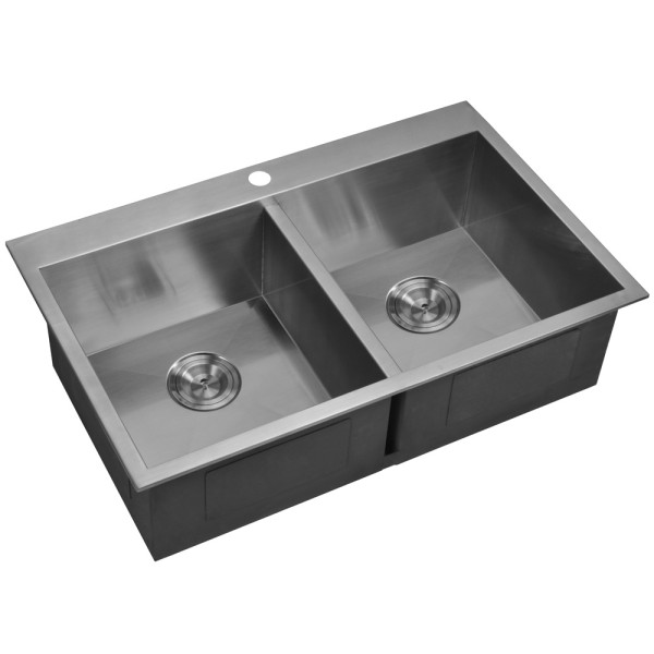 Water Creation SSS-TD-3322A Drop In Kitchen Sink With Drains and Strainers