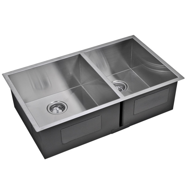 Water Creation SSS-U-3320A Double Bowl Stainless Steel Undermount Sink