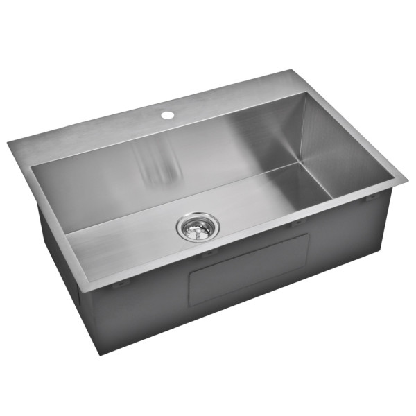 Water Creation SSSG-TS-3322A Stainless Steel One Bowl Drop In Kitchen Sink