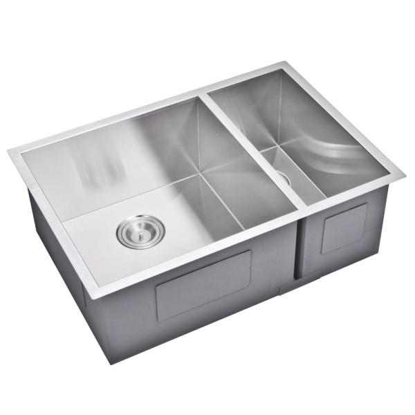 Water Creation SSSG-UD-2920B Double Bowl Hand Made Undermount Kitchen Sink