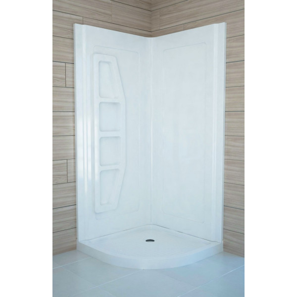 ANZZI SW-AZ006WH Gradient Direct-to-Stud Corner Shower Surround In White