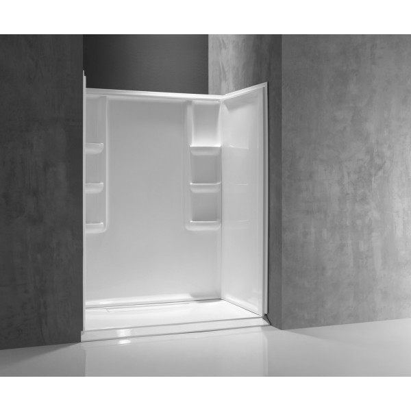 ANZZI SW-AZ009WH Lex-Class Direct-to-Stud Alcove Shower Surround In White