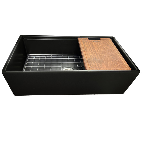 Nantucket T-PS33MB 33-inch Cape Collection Workstation Fireclay Apron Sink with 