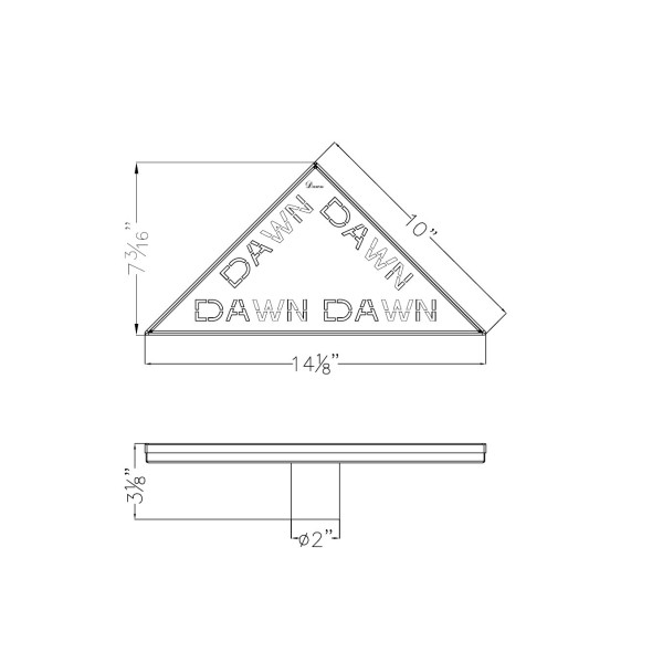 Dawn® TDA131004 Dawn Series Triangle Shower Drain In Polished Satin