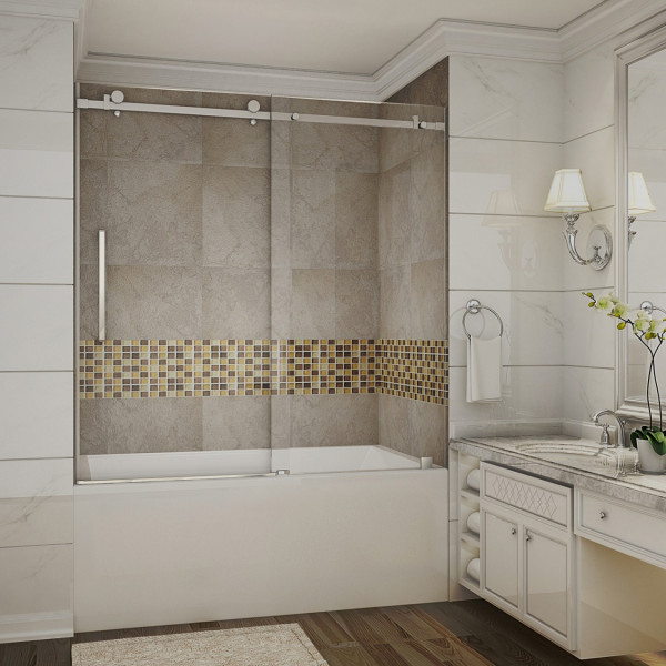 Aston Global TDR976-..-60-10 Moselle Frameless Tub Sliding Shower Door