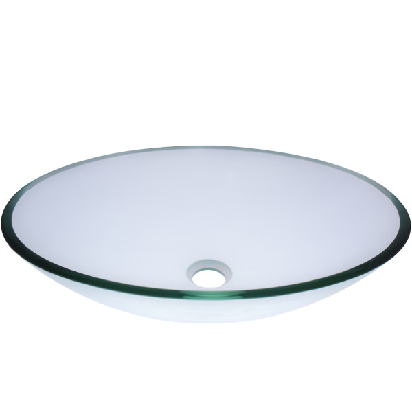 Novatto TIG-8012C Ovale Clear Oval Shaped Tempered Glass Vessel Sink