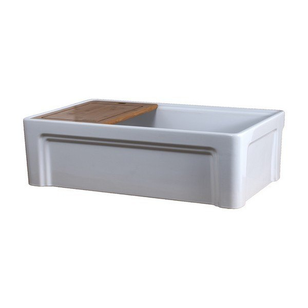 Empire TO30 Tosca 30" Fireclay Single Bowl Farmhouse Kitchen Sink in White