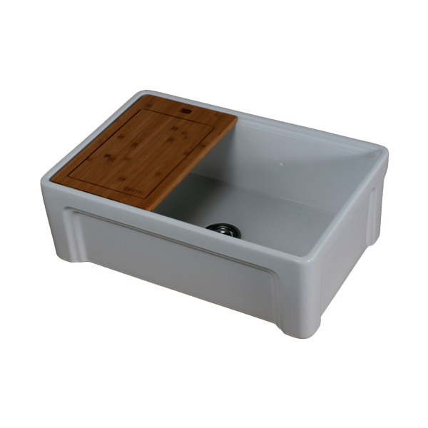 Empire TO30 Tosca 30" Fireclay Single Bowl Farmhouse Kitchen Sink in White