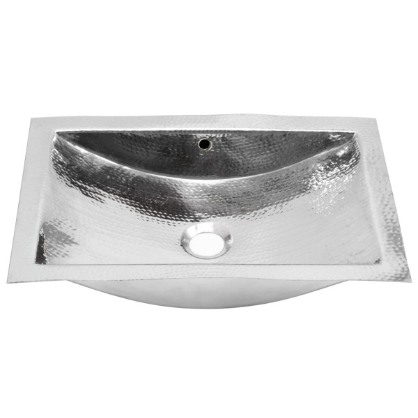 Nantucket TRS-OF Hammered Stainless Steel Undermount Bathroom Sink with Overflow