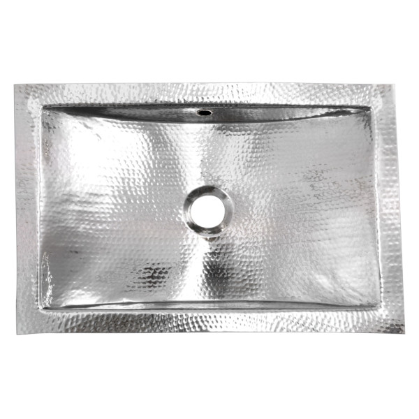 Nantucket TRS-OF Hammered Stainless Steel Undermount Bathroom Sink with Overflow