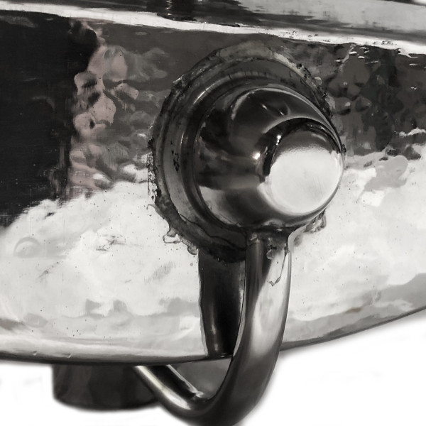 Nantucket TRS-OF Hammered Stainless Steel Undermount Bathroom Sink with Overflow