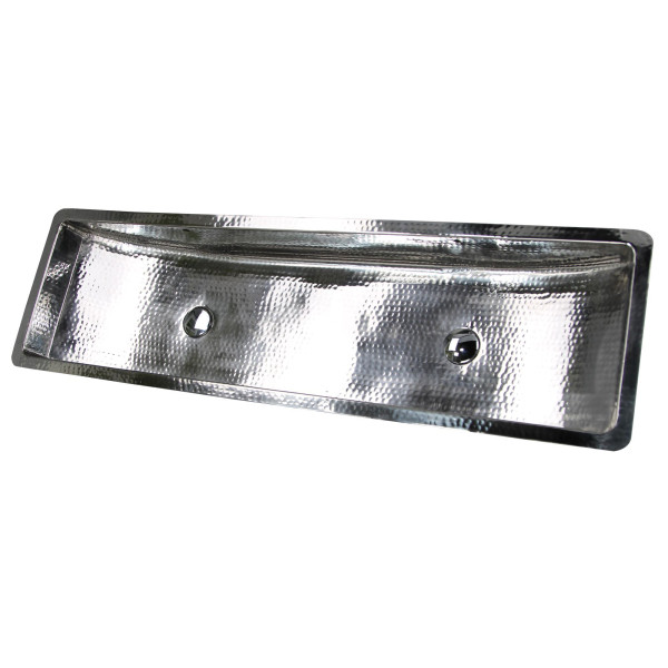 Nantucket TRS48-OF Stainless  Double Trough Undermount Bathroom Sink + Overflow