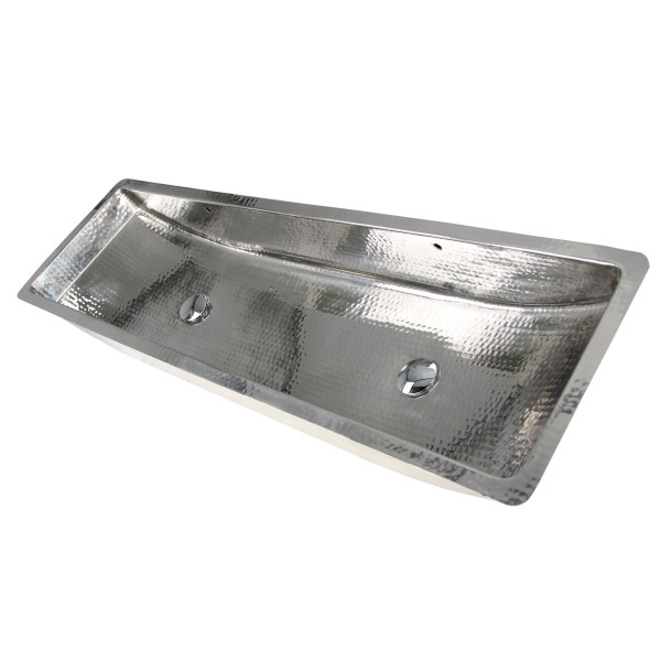 Nantucket TRS48-OF Stainless  Double Trough Undermount Bathroom Sink + Overflow