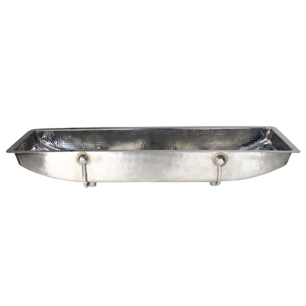 Nantucket TRS48-OF Stainless  Double Trough Undermount Bathroom Sink + Overflow