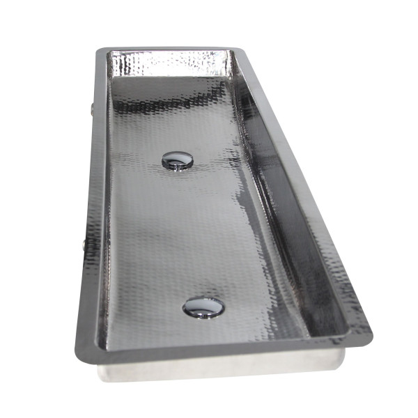Nantucket TRS48-OF Stainless  Double Trough Undermount Bathroom Sink + Overflow
