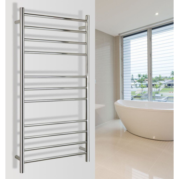 WarmlyYours TWS4-ONT11PH Ontario XL Polished Hardwired 11 Bars Towel Warmer