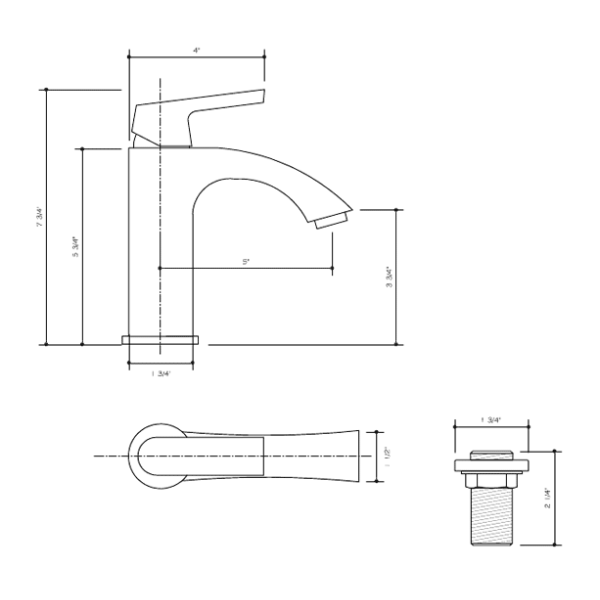 Vigo VG01028CH 8'' Solid Brass Deck Mount Bathroom Faucet