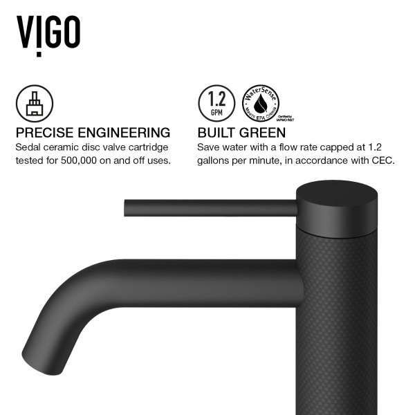 VIGO VG01044MB in Matte Black and Carbon Fiber