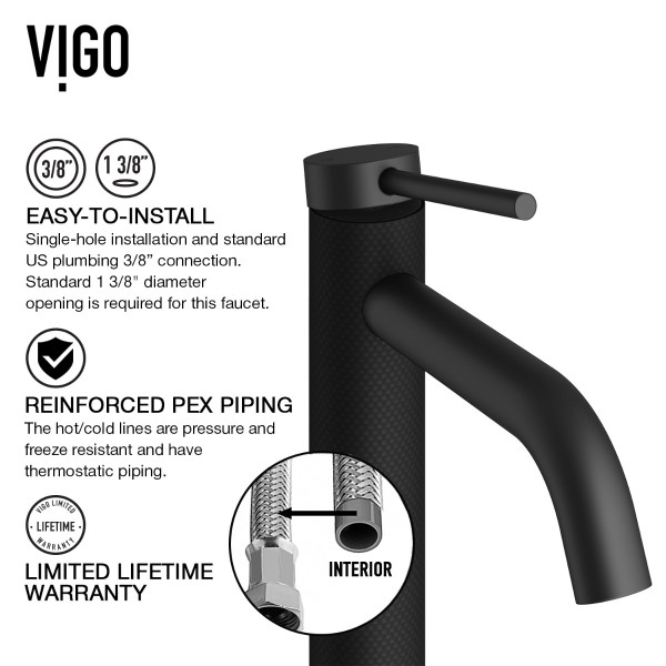 VIGO VG01044MB in Matte Black and Carbon Fiber