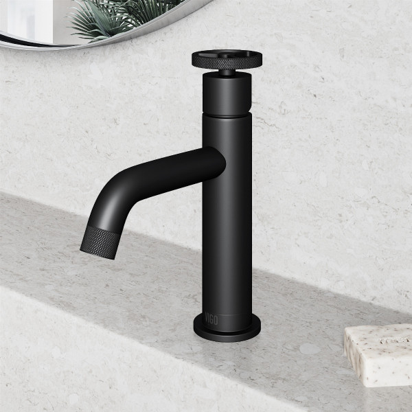VIGO VG01046MB Cass Single Handle Single-Hole Bathroom Faucet in Matte Black