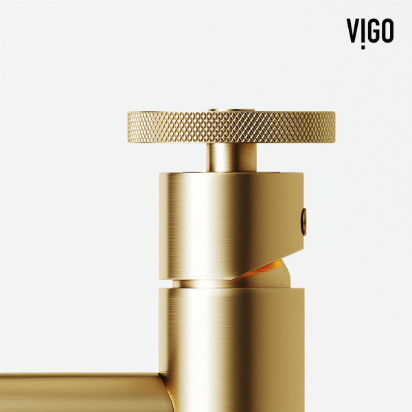VIGO VG01046MG Cass Single Handle Single-Hole Bathroom Faucet in Matte Brushed Gold