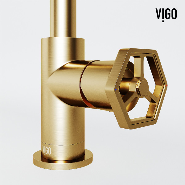 VIGO VG01051MG Ruxton Single Handle Single-Hole Bathroom Faucet in Matte Brushed Gold