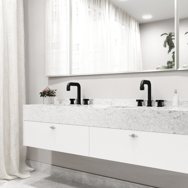 VIGO VG01302MB Wythe Two Handle Three-Hole Widespread Bathroom Faucet in Matte Black