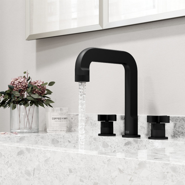 VIGO VG01302MB Wythe Two Handle Three-Hole Widespread Bathroom Faucet in Matte Black