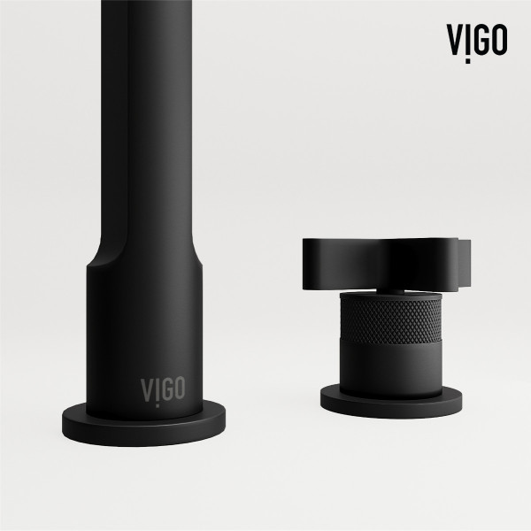 VIGO VG01302MB Wythe Two Handle Three-Hole Widespread Bathroom Faucet in Matte Black