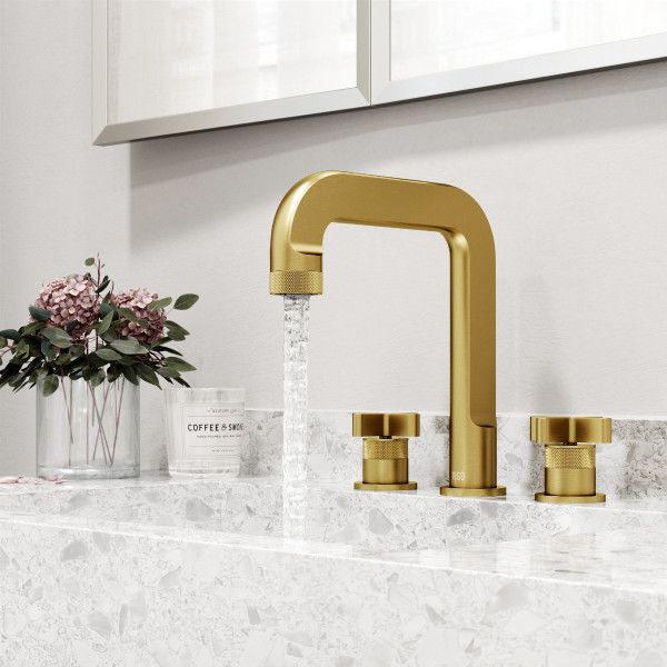 VIGO VG01302MG Two Handle Three-Hole Widespread Bathroom Faucet in Matte Brushed Gold