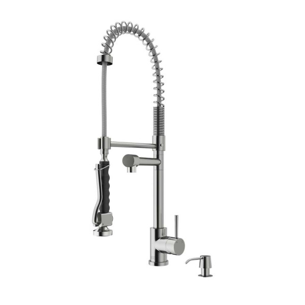 VIGO Zurich VG02007K2 Pull-Down Spray Kitchen Faucet with Soap Dispenser