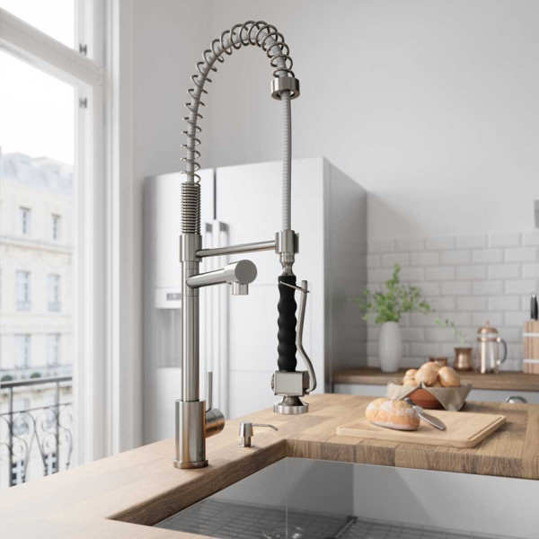 VIGO Zurich VG02007K2 Pull-Down Spray Kitchen Faucet with Soap Dispenser