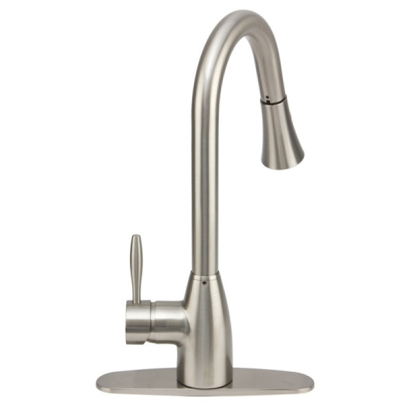 VIGO VG02013STK1 Aylesbury Pull-Down Spray Kitchen Faucet With Deck Plate
