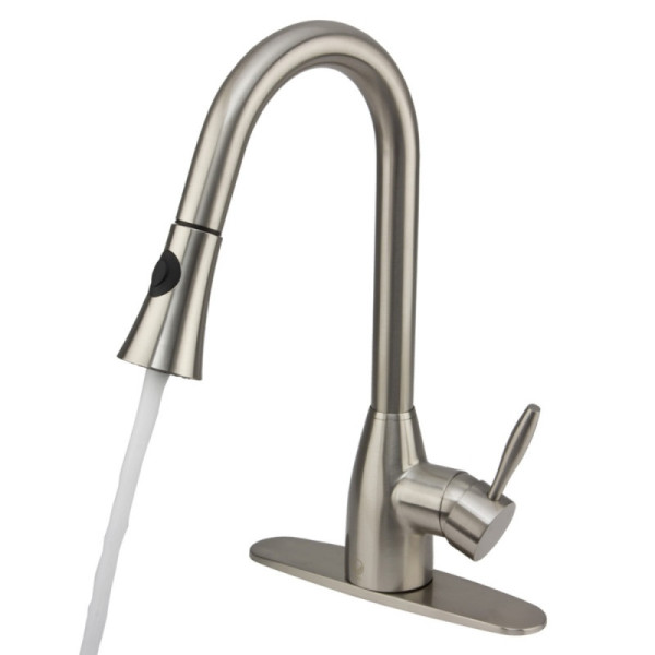 VIGO VG02013STK1 Aylesbury Pull-Down Spray Kitchen Faucet With Deck Plate