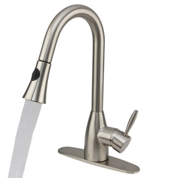 VIGO VG02013STK1 Aylesbury Pull-Down Spray Kitchen Faucet With Deck Plate