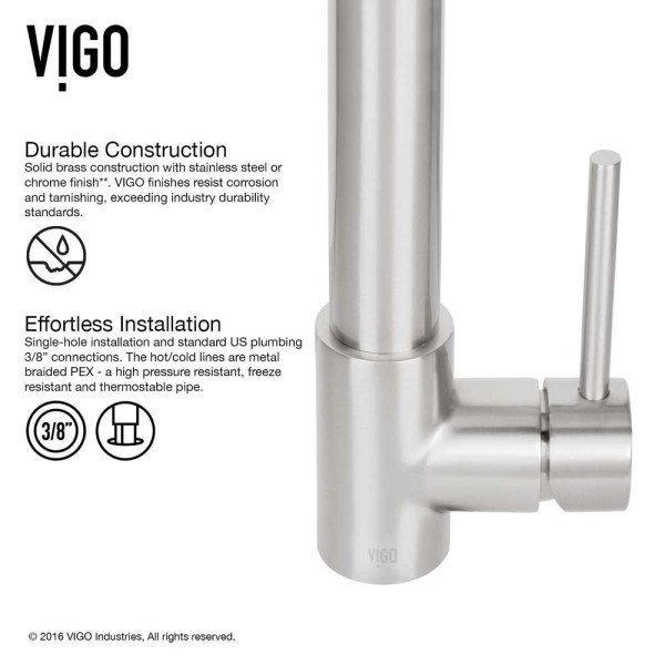 VIGO VG02022 Laurelton Pull-Down Spray Kitchen Faucet