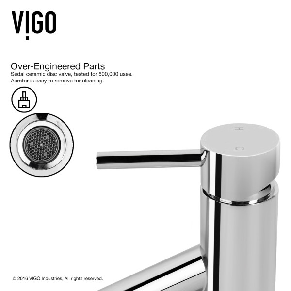 VIGO VG03003CH Grant Single Handle Single-Hole Bathroom Vessel Faucet in Chrome