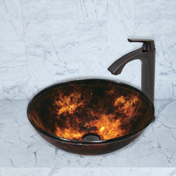VIGO VG03013 Linus Bathroom Vessel Faucet in Two Options Finish with Drain
