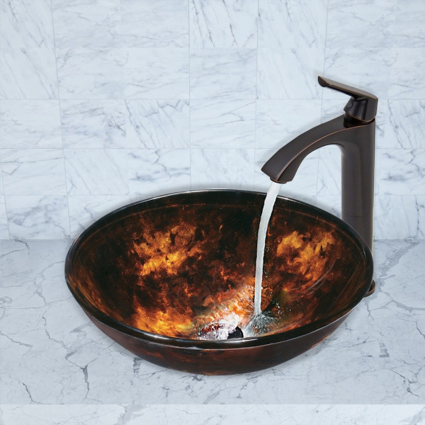 VIGO VG03013 Linus Bathroom Vessel Faucet in Two Options Finish with Drain
