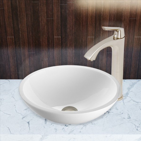 VIGO VG03013 Linus Bathroom Vessel Faucet in Two Options Finish with Drain