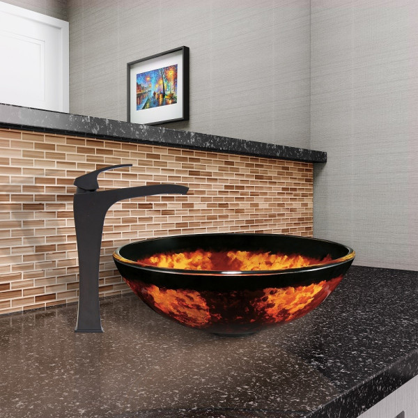 VIGO VG03018 Blackstonian Deck Mounted Bathroom Vessel Faucet